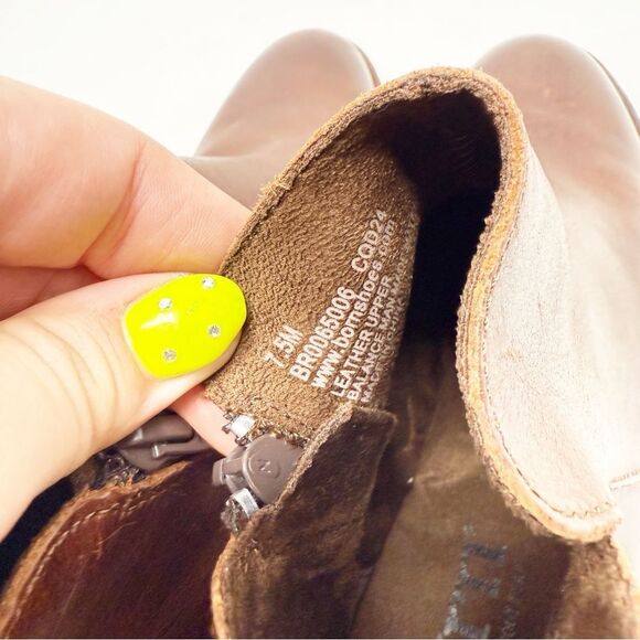 Born Leather Lauryl Brown Ankle Booties Size 7.5 - Picture 8 of 8